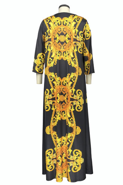Sunset Glow Swimsuit and Cover Up Swim Set (Black/Gold)