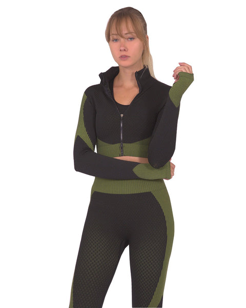 Trois Green Seamless Sports Jacket