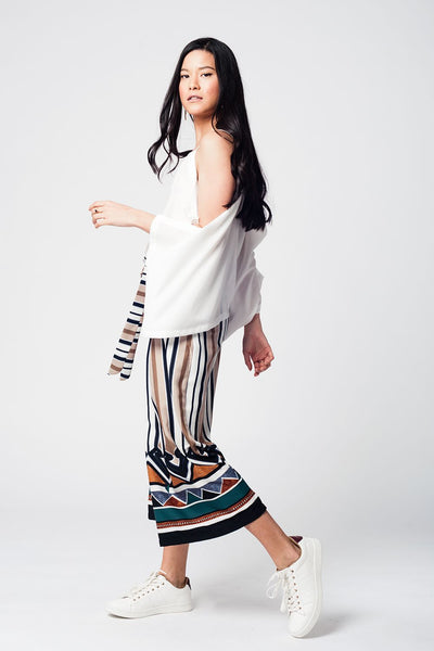 White Cold Shoulder Top