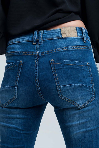 Striped Skinny Jeans