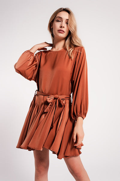 Camilla Satin Mini Belted Dress