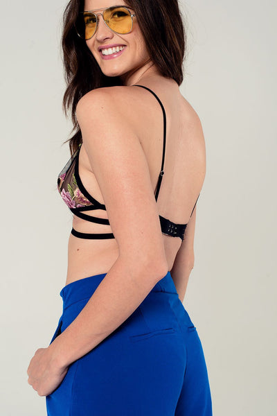 Floral Mesh Triangle Bralette