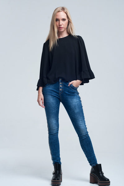 Striped Skinny Jeans