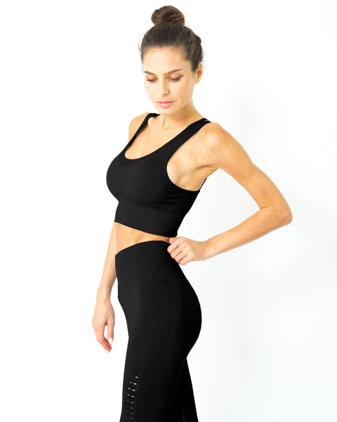 Black Mesh Seamless Leggings