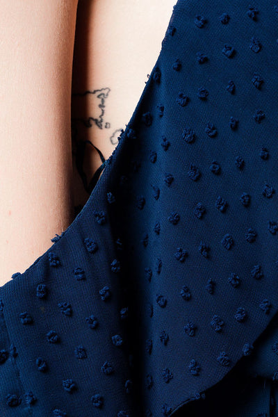 Destiny Navy Cold-Shoulder Romper