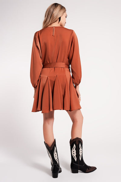 Camilla Satin Mini Belted Dress