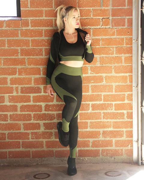 Trois Green Seamless Sports Jacket