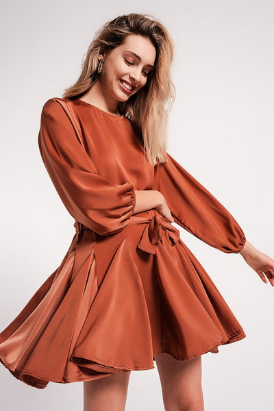 Camilla Satin Mini Belted Dress