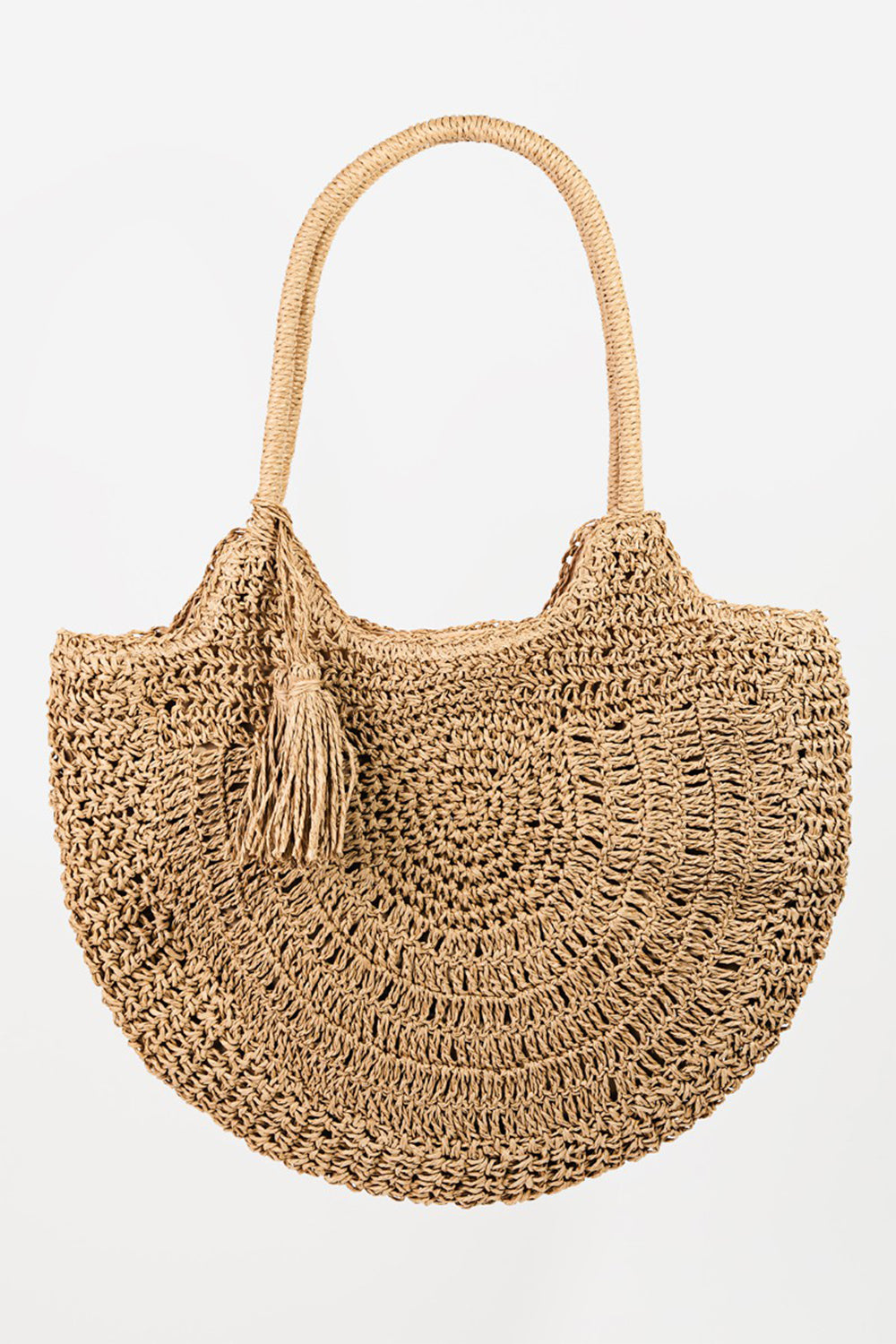 Fame Straw Braided Tote Bag