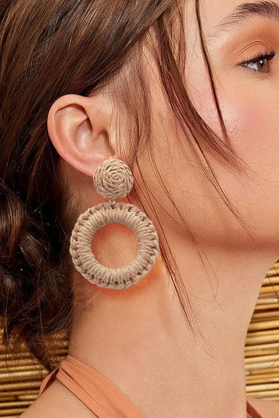 Raffia Grass Dangle Earrings