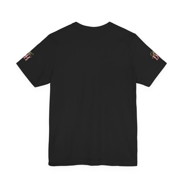 Dollhouse Script Tee — Gold & Pink Retro Logo T-Shirt