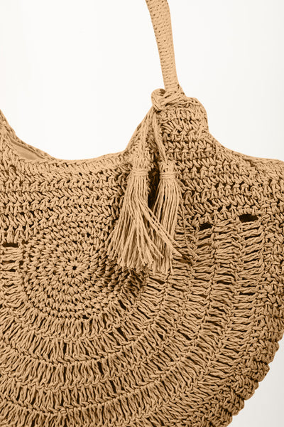 Fame Straw Braided Tote Bag