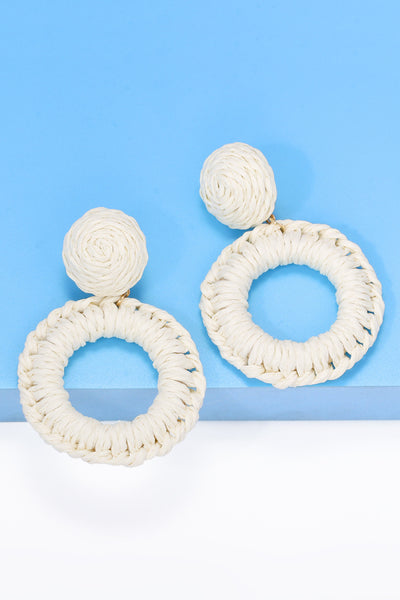 Raffia Grass Dangle Earrings