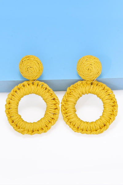 Raffia Grass Dangle Earrings