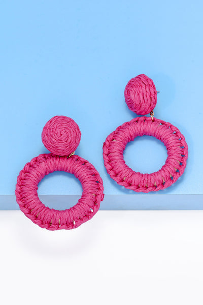 Raffia Grass Dangle Earrings