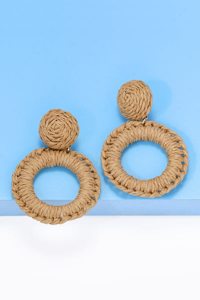 Raffia Grass Dangle Earrings