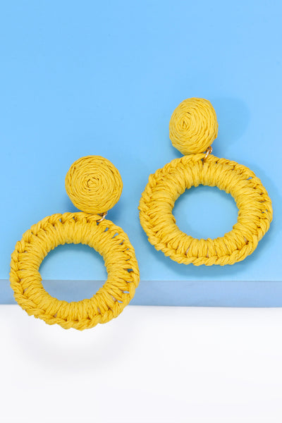 Raffia Grass Dangle Earrings