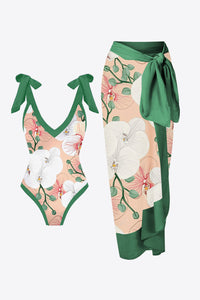 Emerald Floral Two-Piece Swim Set
